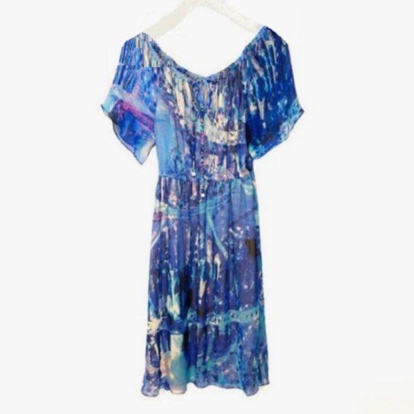 Tracy Reese New York Silk Printed Midi Dress - Picture 5 of 6